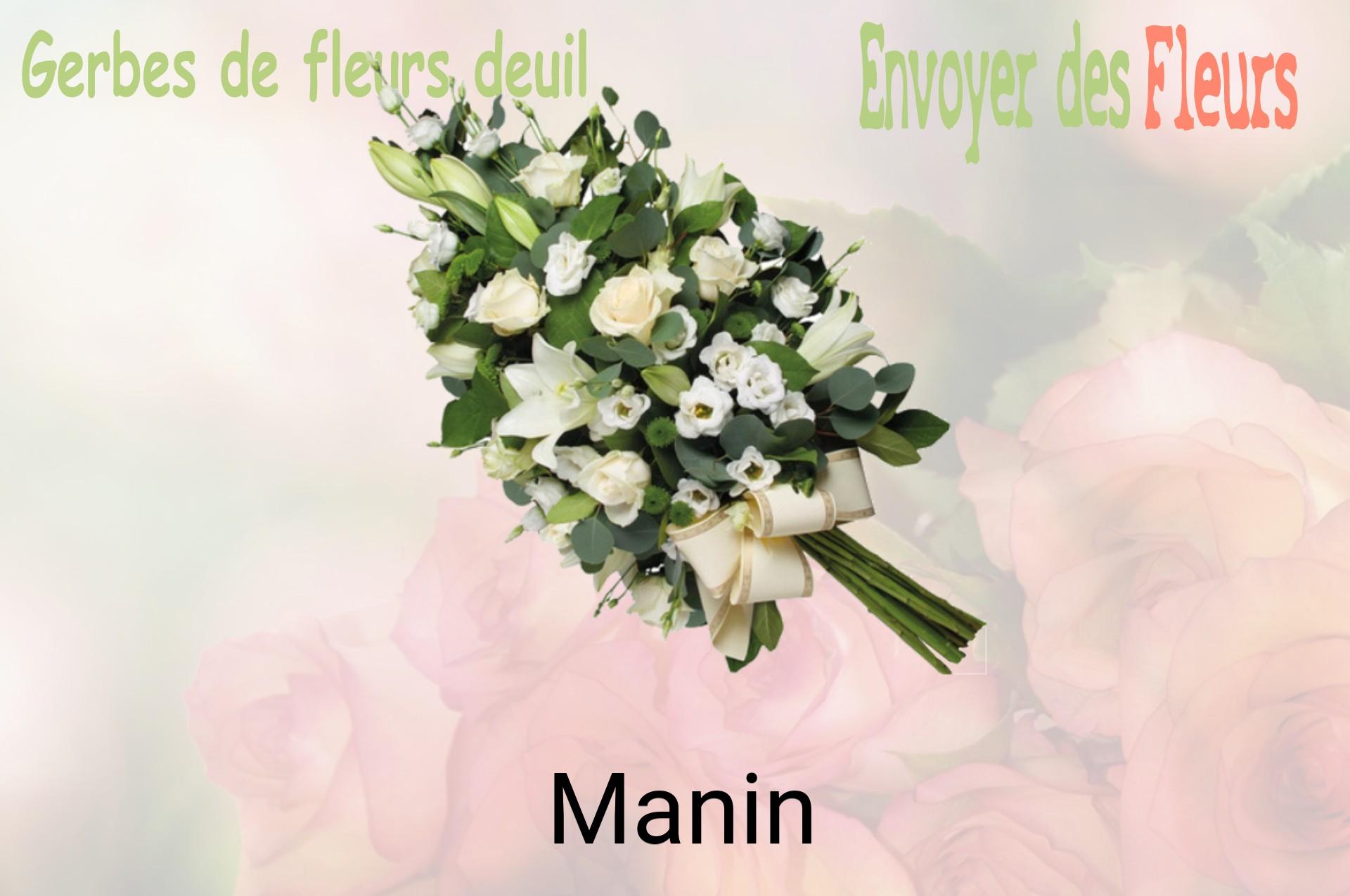 Gerbe de fleurs de deuil livrée à Manin